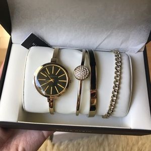 BNWT!! Anne Klein Watch and Bracelets Set (Black)